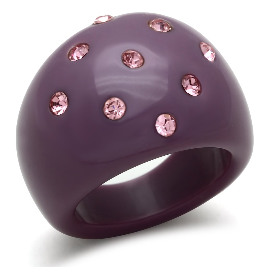 LO2386 Resin Ring featuring a vibrant multi-color synthetic stone, showcasing a modern and stylish design.