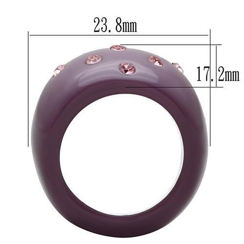 LO2386 Resin Ring featuring a vibrant multi-color synthetic stone, showcasing a modern and stylish design.