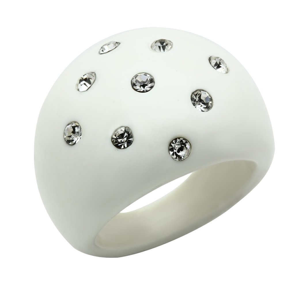 LO2389 Resin Ring featuring a vibrant multi-color synthetic stone, showcasing a modern and stylish design.