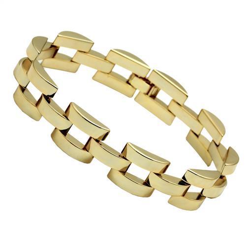 LO2425 Gold Brass Bracelet with a minimalist design, featuring a luxurious gold finish and no center stone, perfect for everyday wear.