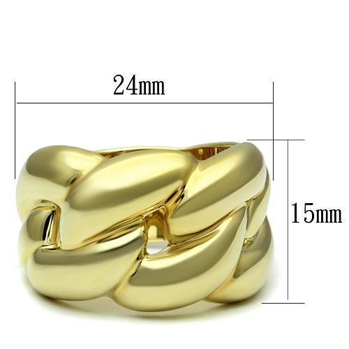 LO2491 Gold Brass Ring with a sleek design, featuring a shiny gold finish and no center stone, perfect for minimalist jewelry lovers.