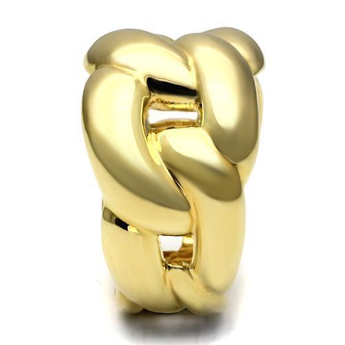 LO2491 Gold Brass Ring with a sleek design, featuring a shiny gold finish and no center stone, perfect for minimalist jewelry lovers.