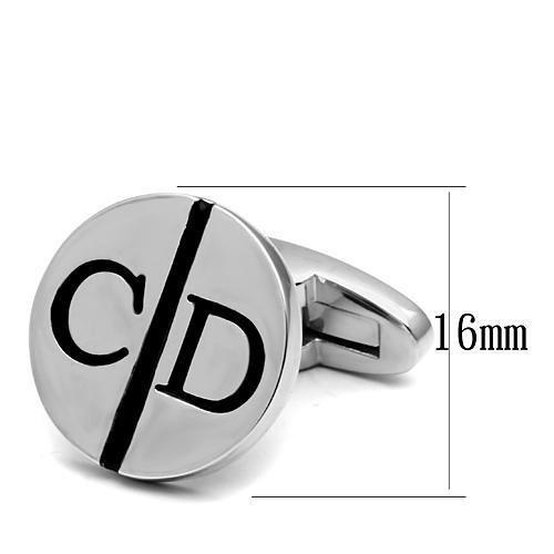 Rhodium brass cufflink with a sleek, minimalist design, featuring no stone, perfect for formal wear.