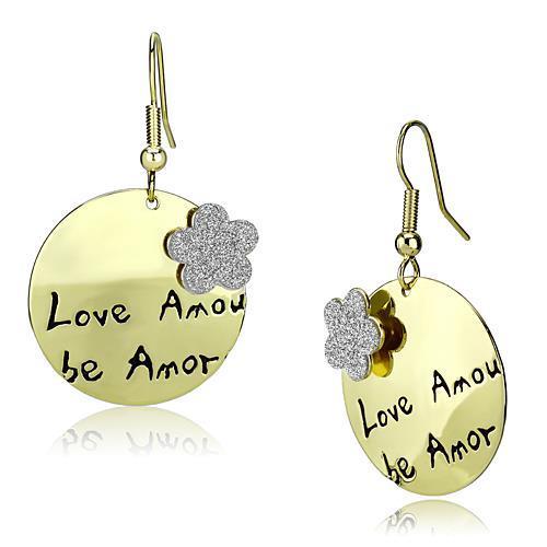 Elegant LO2663 Gold Iron Earrings with a minimalist design, featuring a stunning gold finish and no stones.