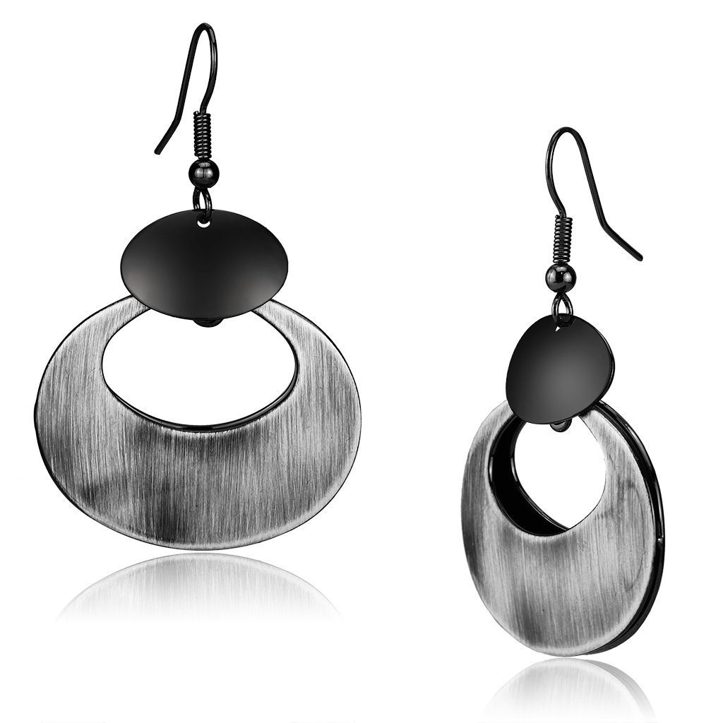 LO2658 Special Color Iron Earrings showcasing a minimalist design without stones, featuring a unique color finish.