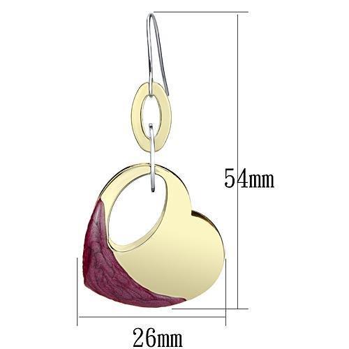 Elegant gold iron earrings featuring vibrant Siam epoxy stone, perfect for any occasion.