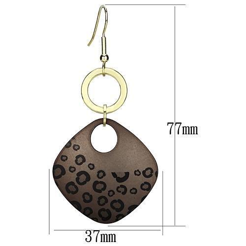 LO2701 Special Color Iron Earrings featuring a jet epoxy stone, showcasing a unique design and elegant finish.