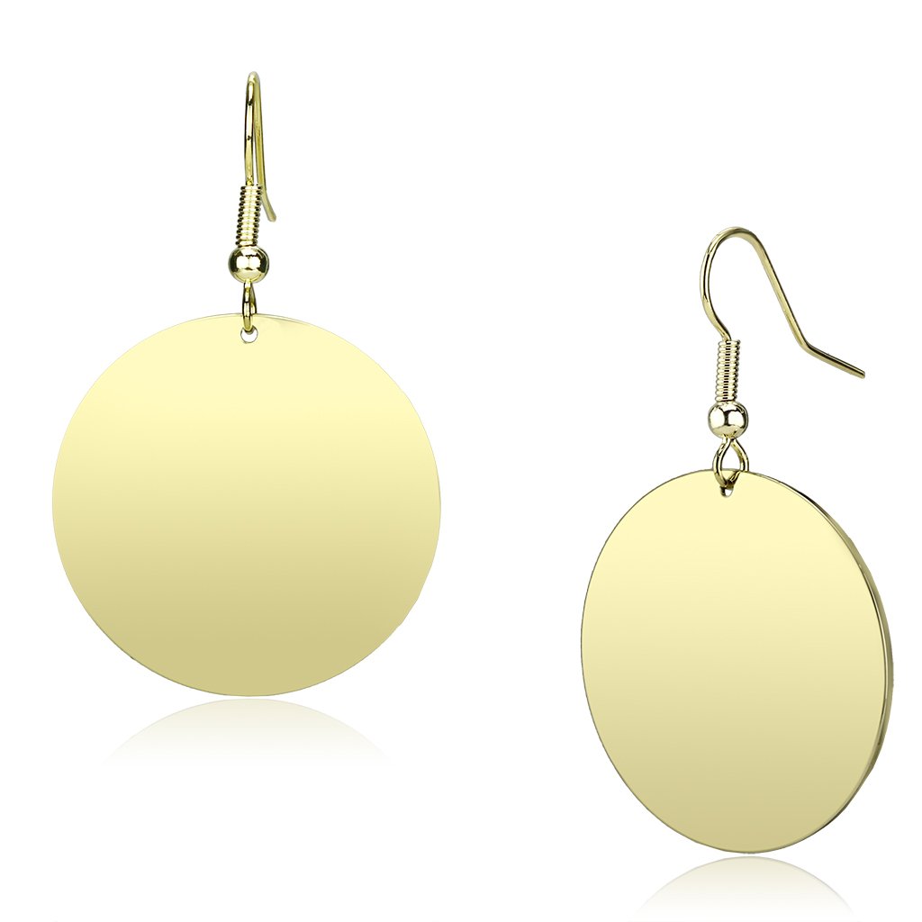 LO2705 Gold Iron Earrings featuring a minimalist design with a stunning gold finish, perfect for any occasion.