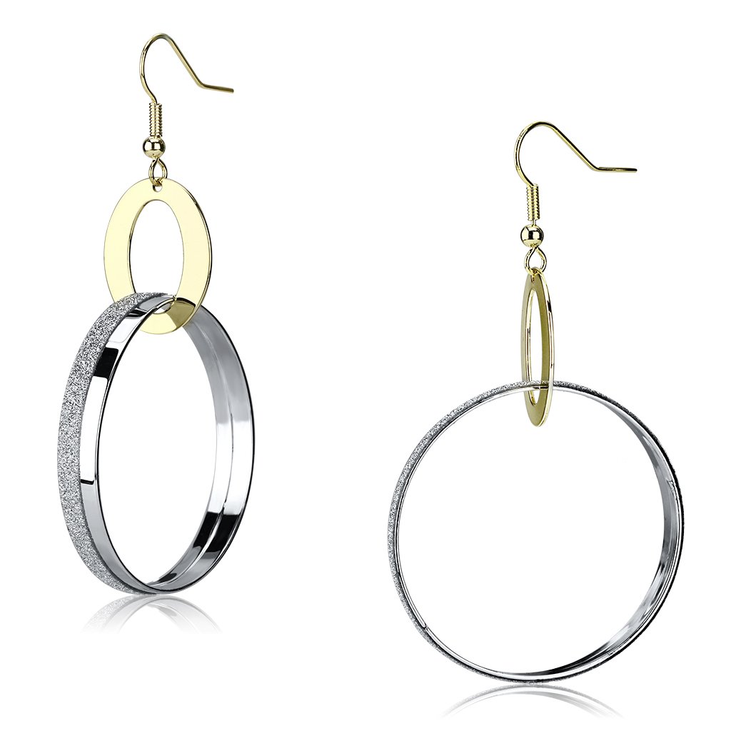 LO2706 Reverse Two-Tone Iron Earrings showcasing a stylish design with a unique finish, perfect for any occasion.