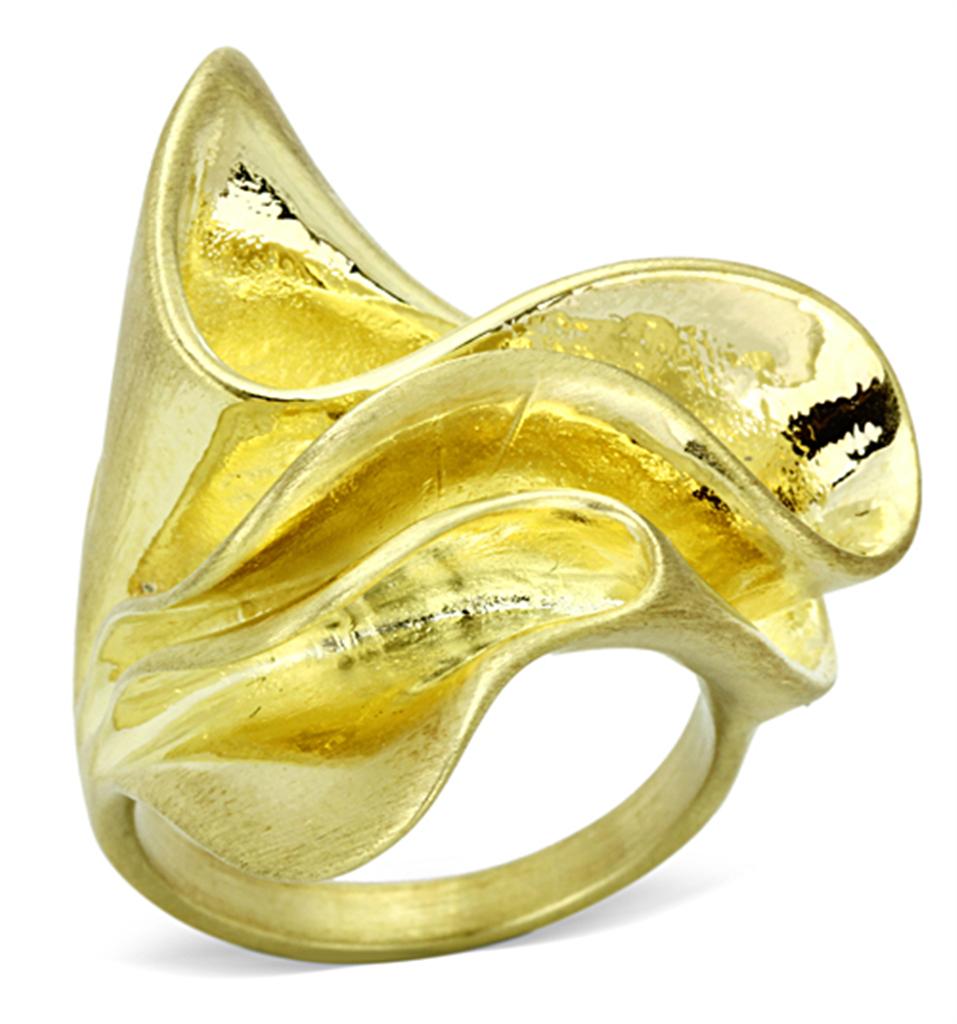 LO3005 Gold & Brush Brass Ring, featuring a minimalist design with a unique gold and brushed finish, crafted from durable brass.