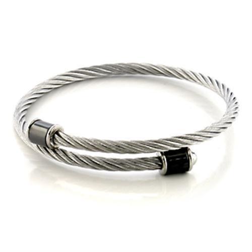 LO326 Stainless Steel Bangle, a sleek and minimalist design with a polished finish, perfect for everyday wear.