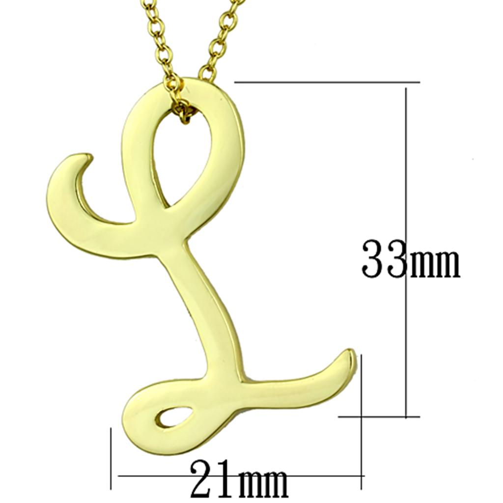 Gold brass chain pendant with a minimalist design, featuring a smooth finish and no stone embellishments.