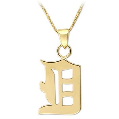 LO336 Gold White Metal Chain Pendant featuring a minimalist design with a luxurious gold finish, crafted from durable white metal.