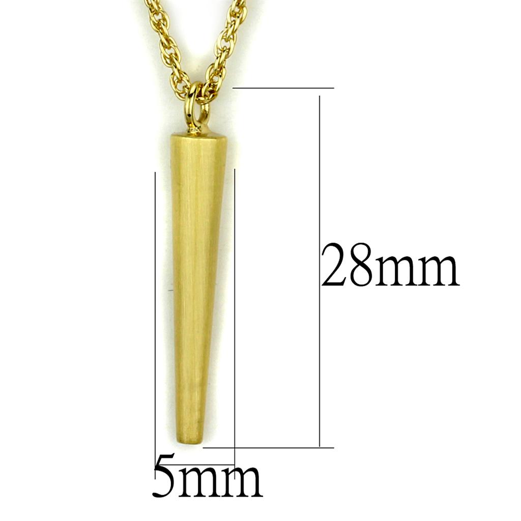 LO3710 Gold & Brush Brass Chain Pendant, featuring a minimalist design with no stone, showcasing its elegant finish.