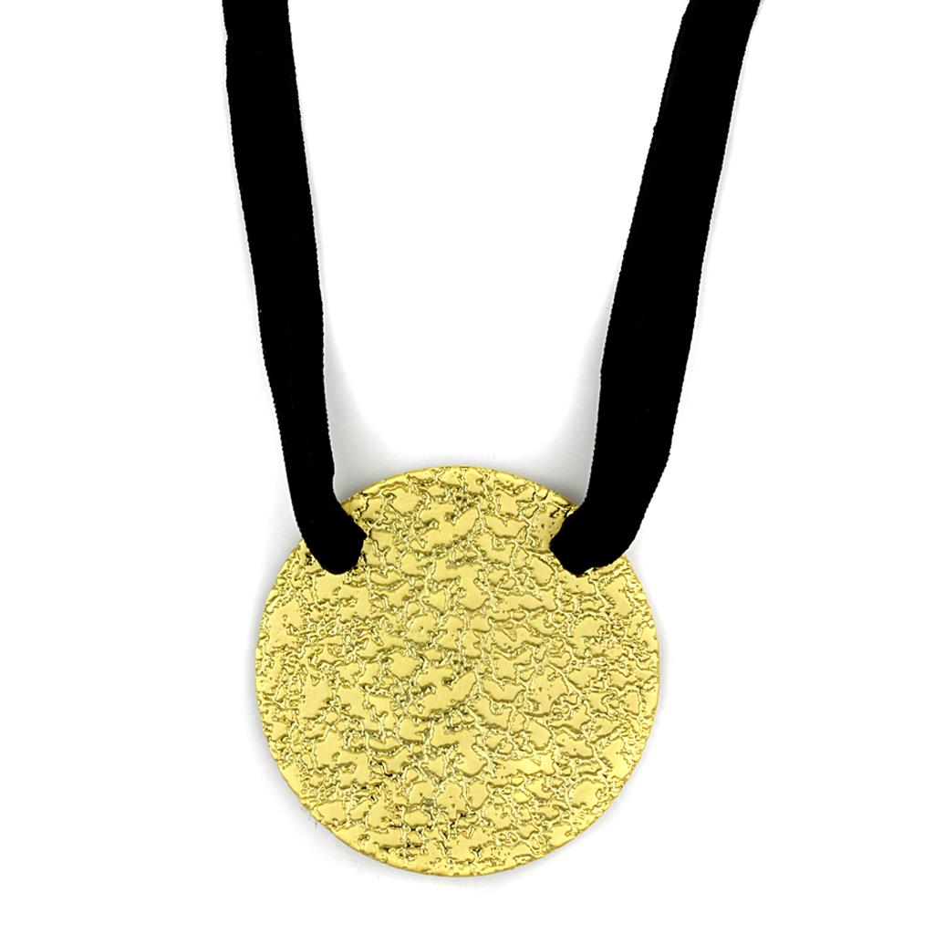 LO3727 Gold & Brush Brass Chain Pendant, featuring a sleek design with a gold and brushed finish, no stone, and lightweight construction.