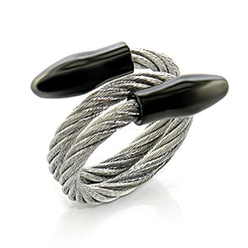 LO396 Stainless Steel Ring with No Stone, featuring a sleek and modern design, perfect for everyday wear.