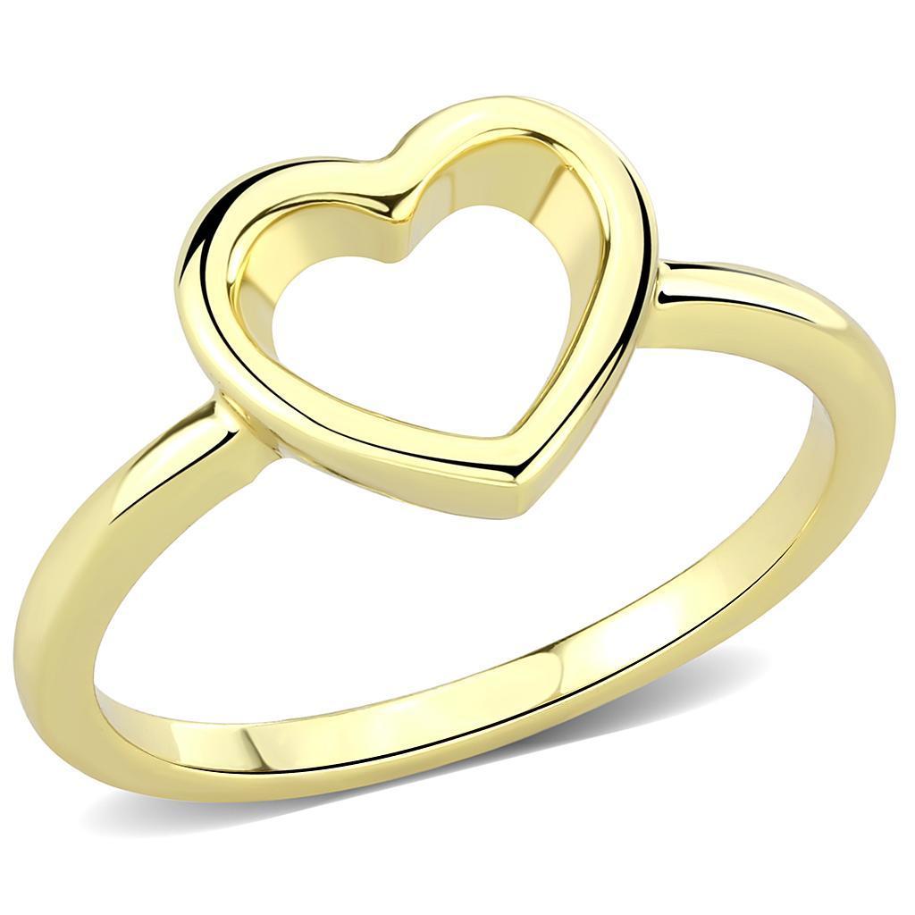 LO3985 Flash Gold Brass Ring with a sleek, minimalist design, showcasing its elegant finish and lightweight structure.