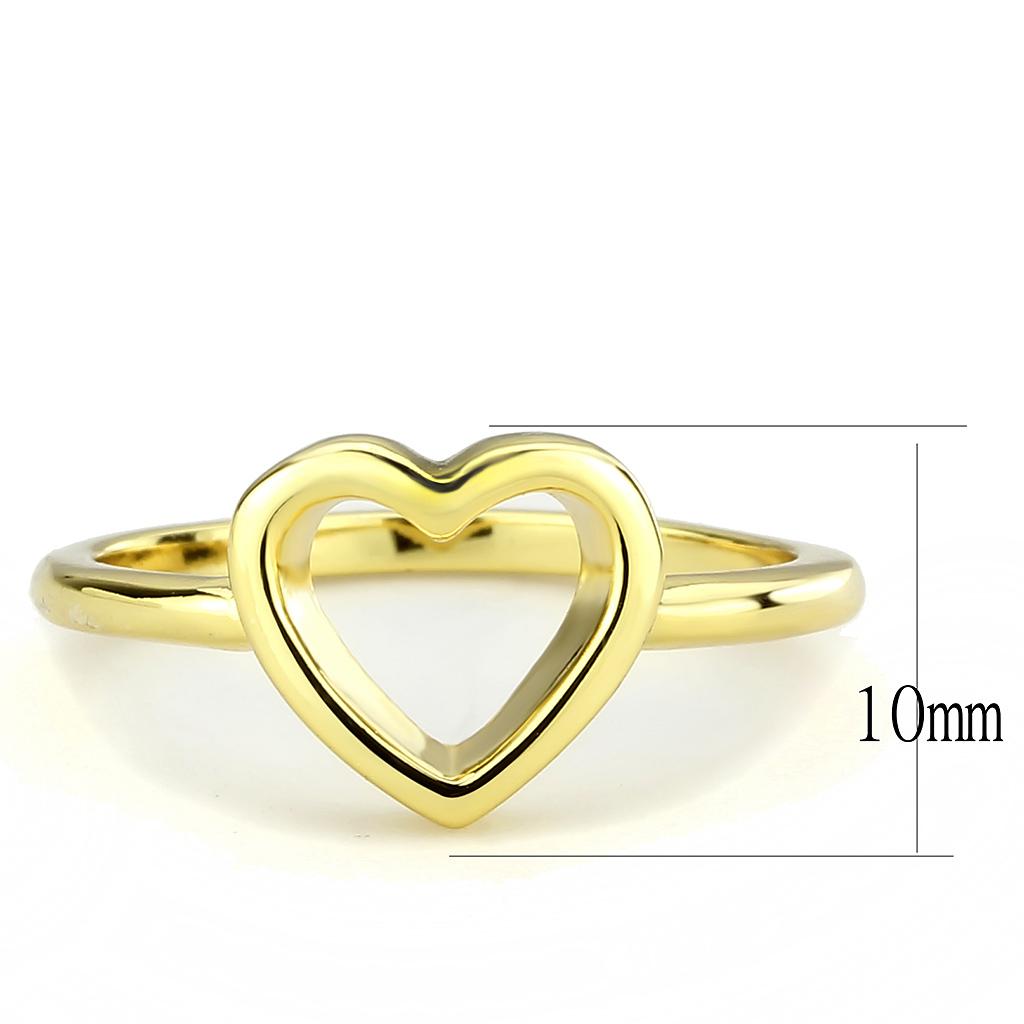 LO3985 Flash Gold Brass Ring with a sleek, minimalist design, showcasing its elegant finish and lightweight structure.