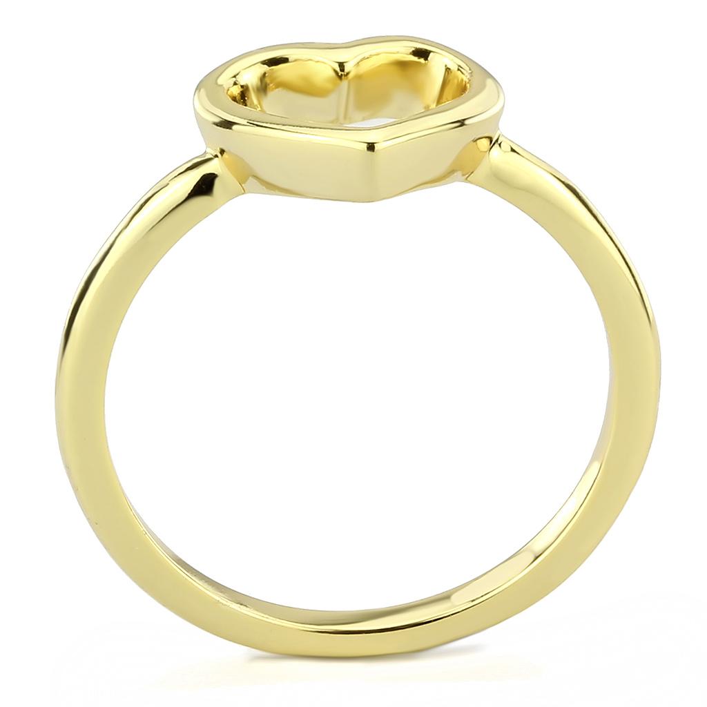 LO3985 Flash Gold Brass Ring with a sleek, minimalist design, showcasing its elegant finish and lightweight structure.