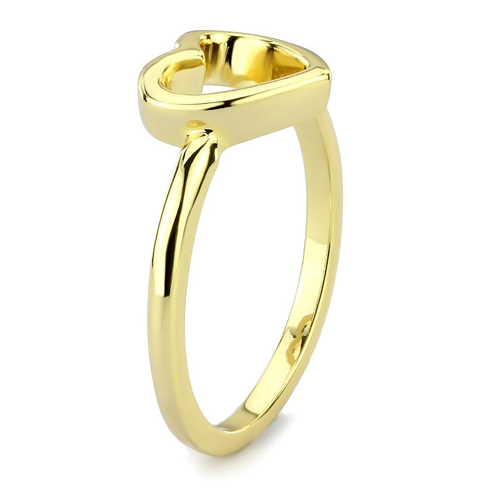 LO3985 Flash Gold Brass Ring with a sleek, minimalist design, showcasing its elegant finish and lightweight structure.