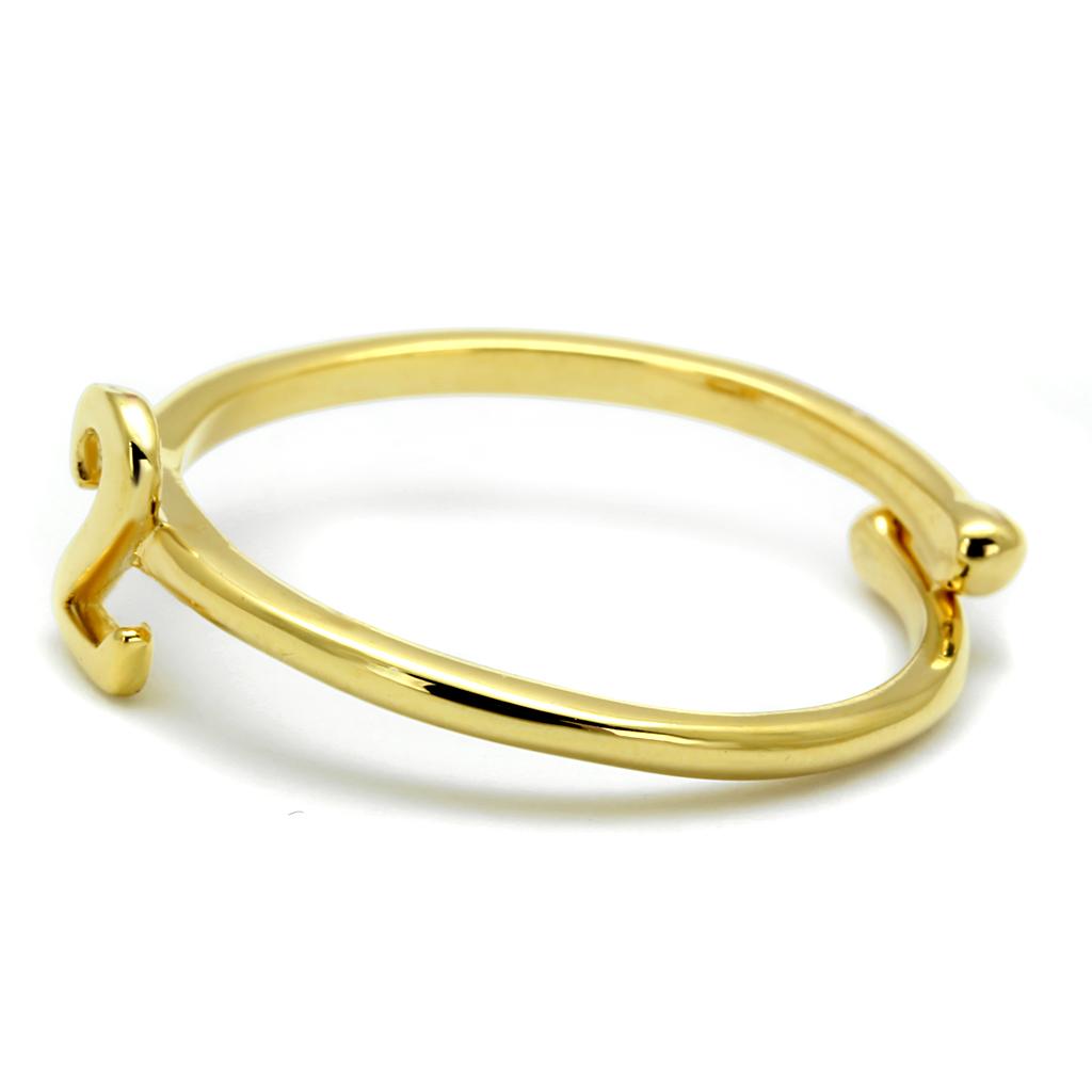 LO4010 Flash Gold Brass Ring with a sleek, minimalist design, showcasing its luxurious finish and lightweight structure.