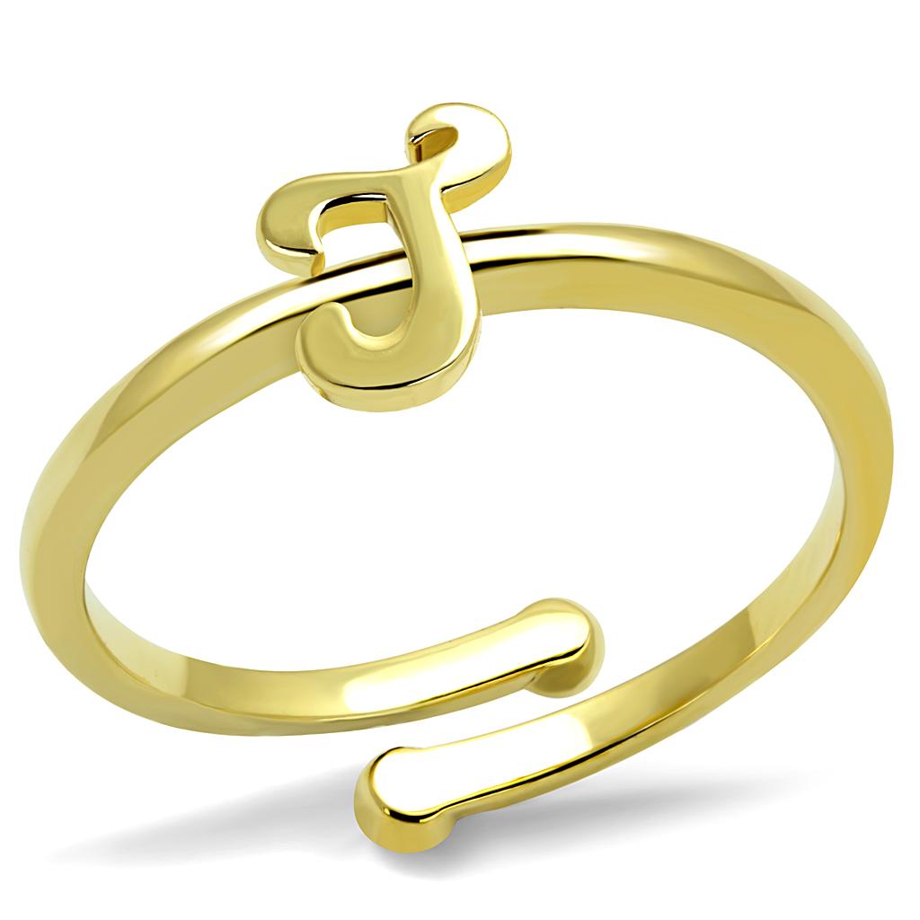 LO4012 Flash Gold Brass Ring with a sleek design, showcasing its luxurious finish and lightweight construction.