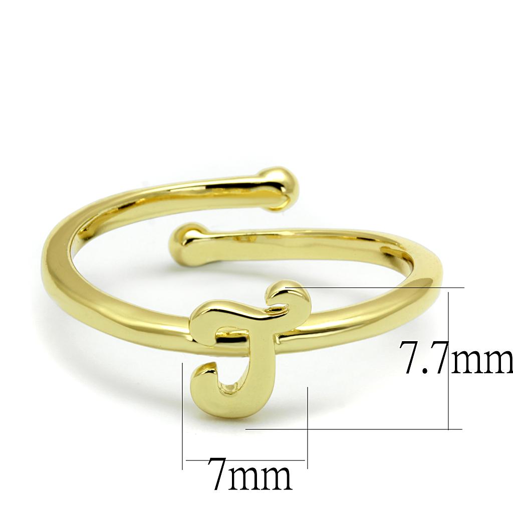 LO4012 Flash Gold Brass Ring with a sleek design, showcasing its luxurious finish and lightweight construction.