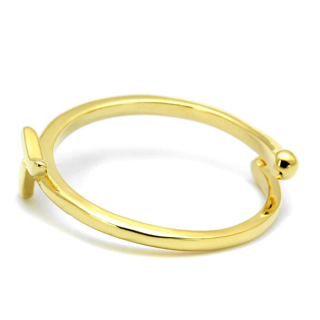 LO4018 Flash Gold Brass Ring with a sleek, minimalist design, showcasing its elegant finish and lightweight structure.