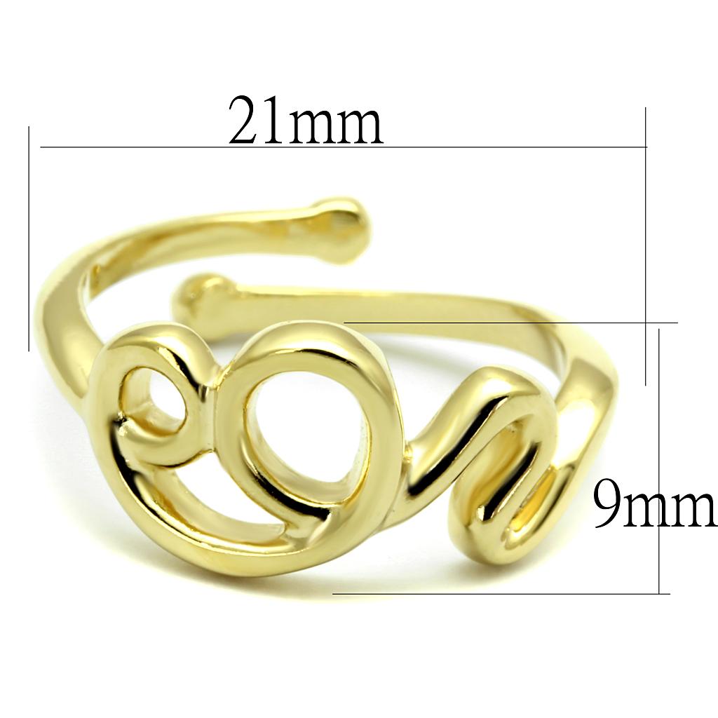 LO4002 Flash Gold Brass Ring with a sleek design, featuring a shiny gold finish and no center stone, perfect for stylish accessorizing.