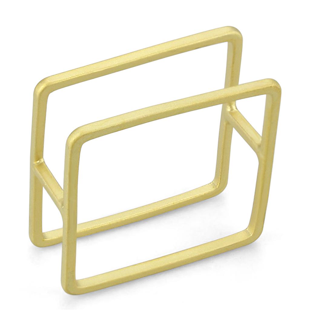 LO4239 Matte Gold Brass Ring with a sleek, minimalist design, showcasing its elegant matte finish and lightweight structure.