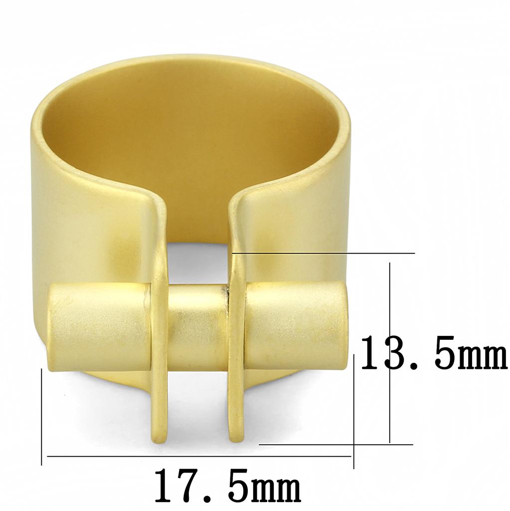 LO4241 Matte Gold Brass Ring with a sleek, minimalist design, showcasing its elegant matte finish and lightweight structure.