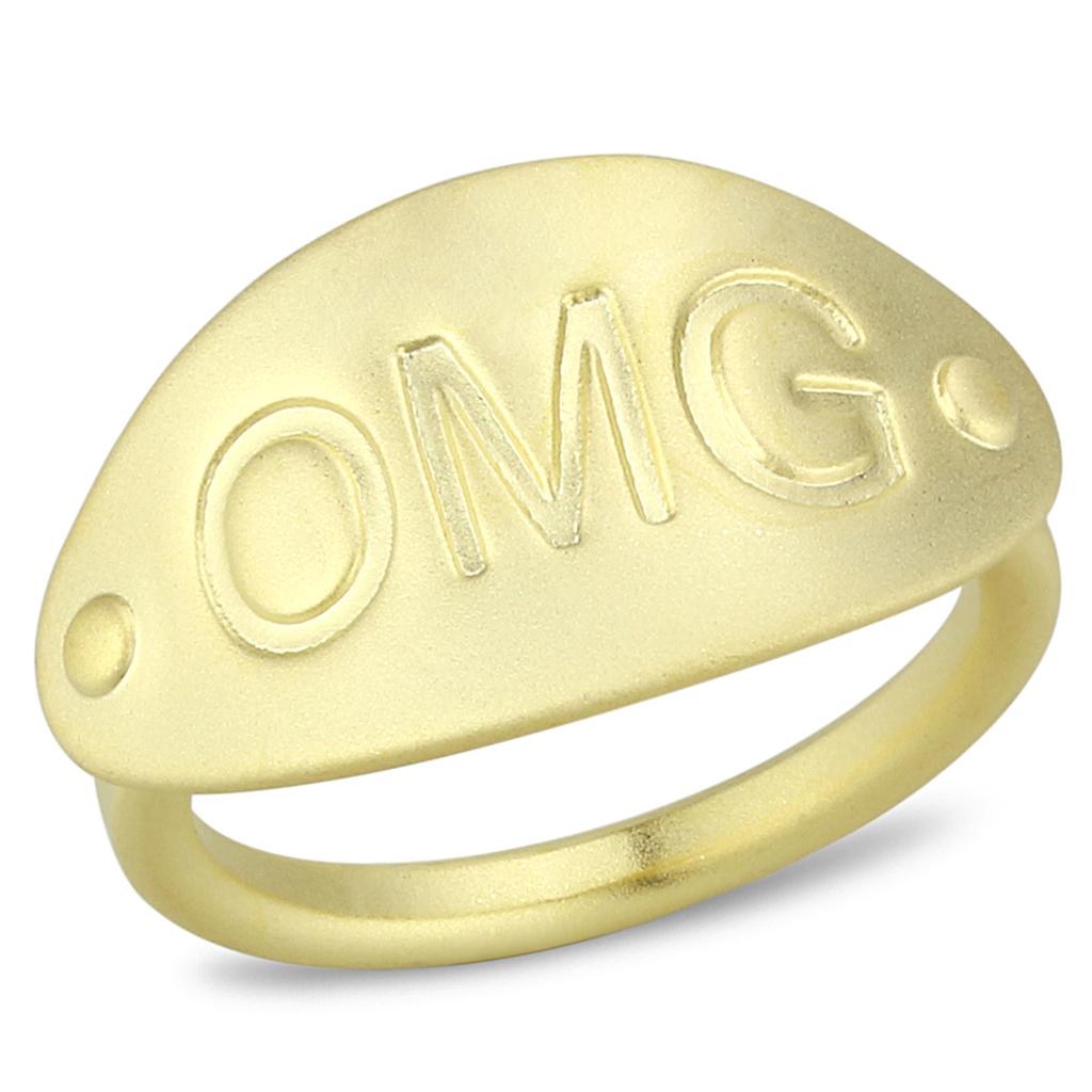 A sleek matte gold brass ring with a minimalist design, showcasing its elegant finish and lightweight structure.