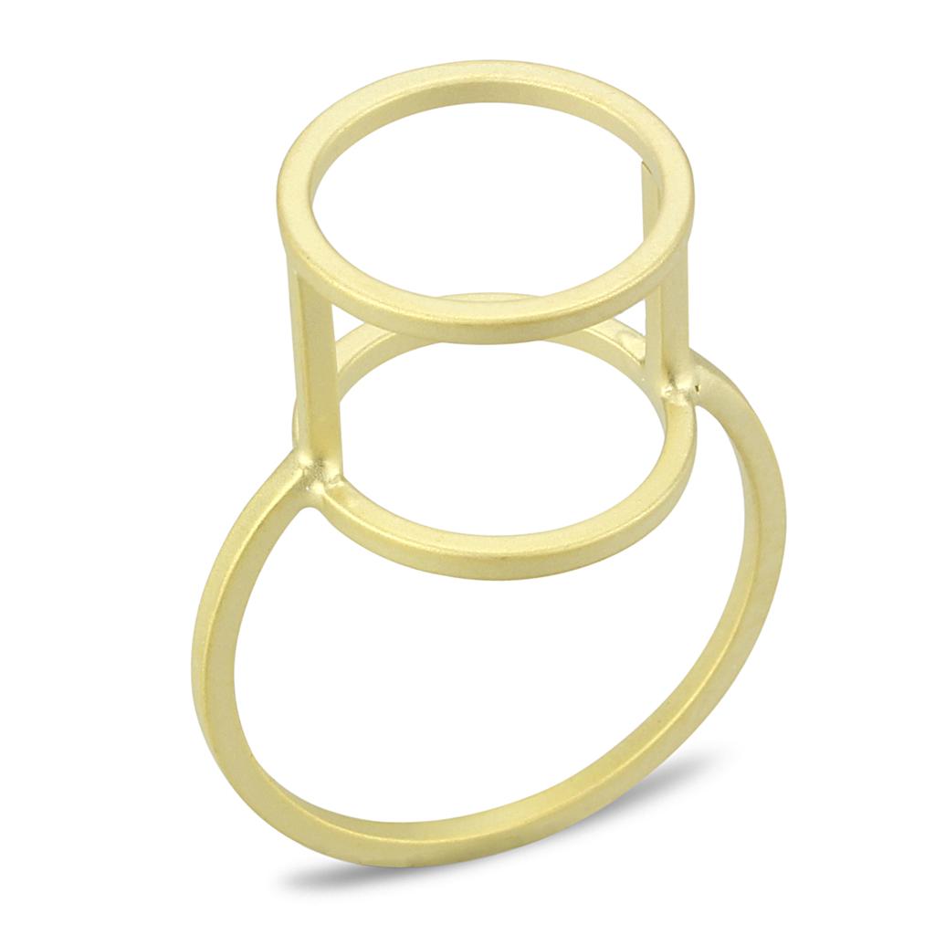 LO4252 Matte Gold Brass Ring with a sleek, minimalist design, showcasing its elegant matte finish and lightweight construction.