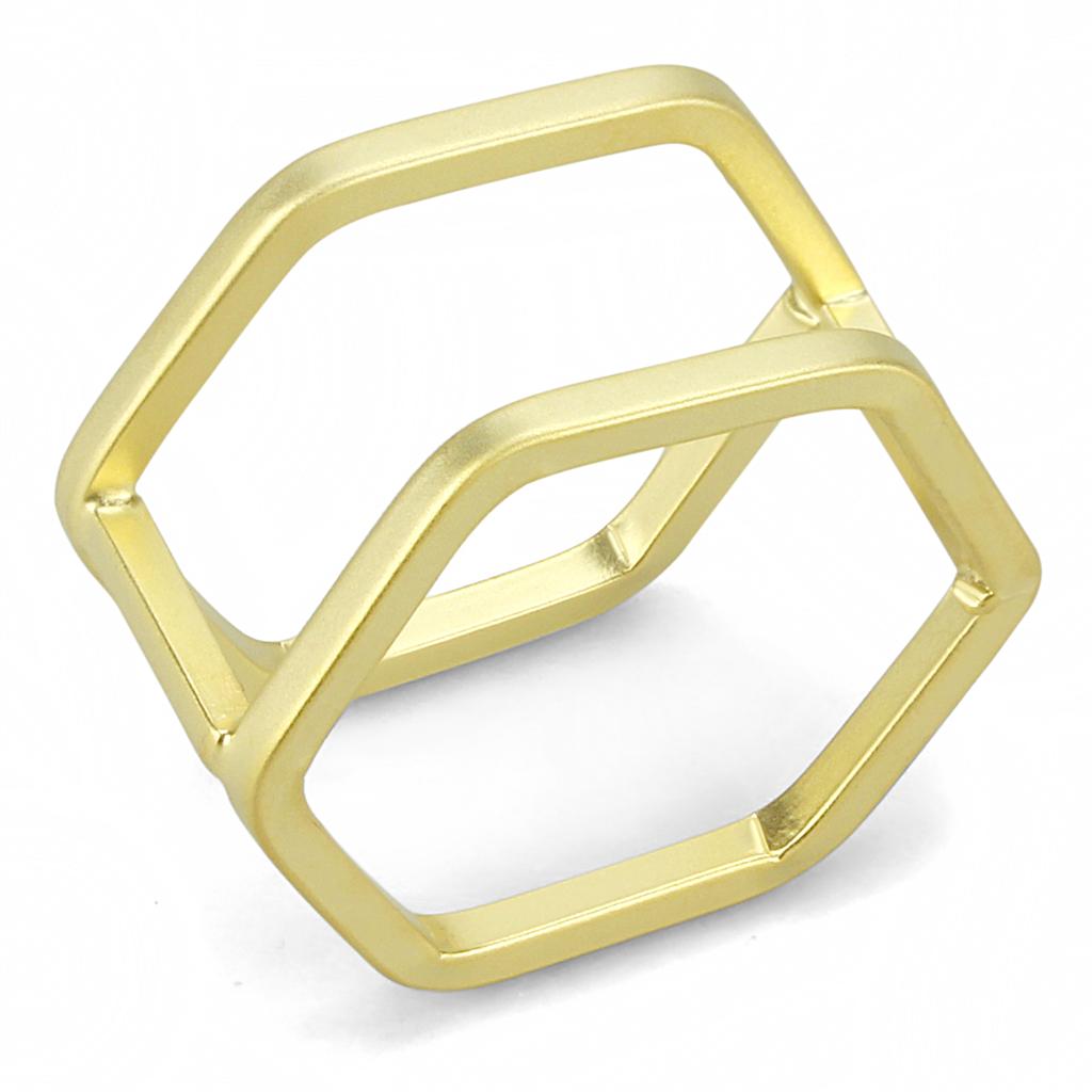 LO4264 Matte Gold Brass Ring with a sleek, minimalist design, showcasing its elegant matte finish and lightweight construction.