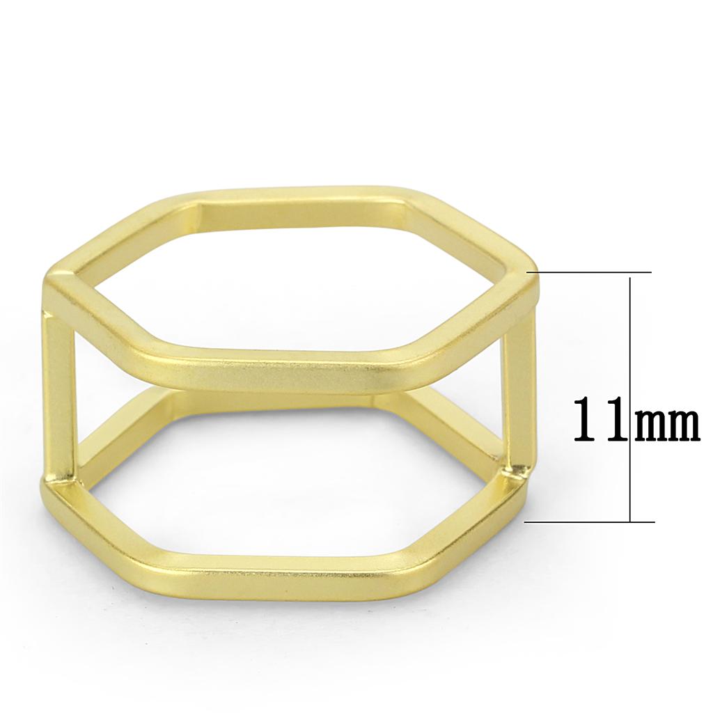 LO4264 Matte Gold Brass Ring with a sleek, minimalist design, showcasing its elegant matte finish and lightweight construction.