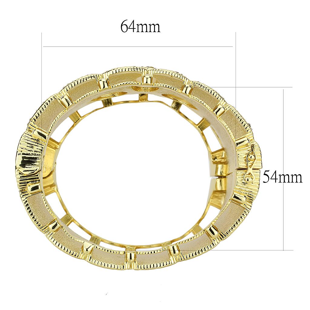 LO4285 Gold Brass Bangle featuring a synthetic white stone, elegantly designed for stylish wear.