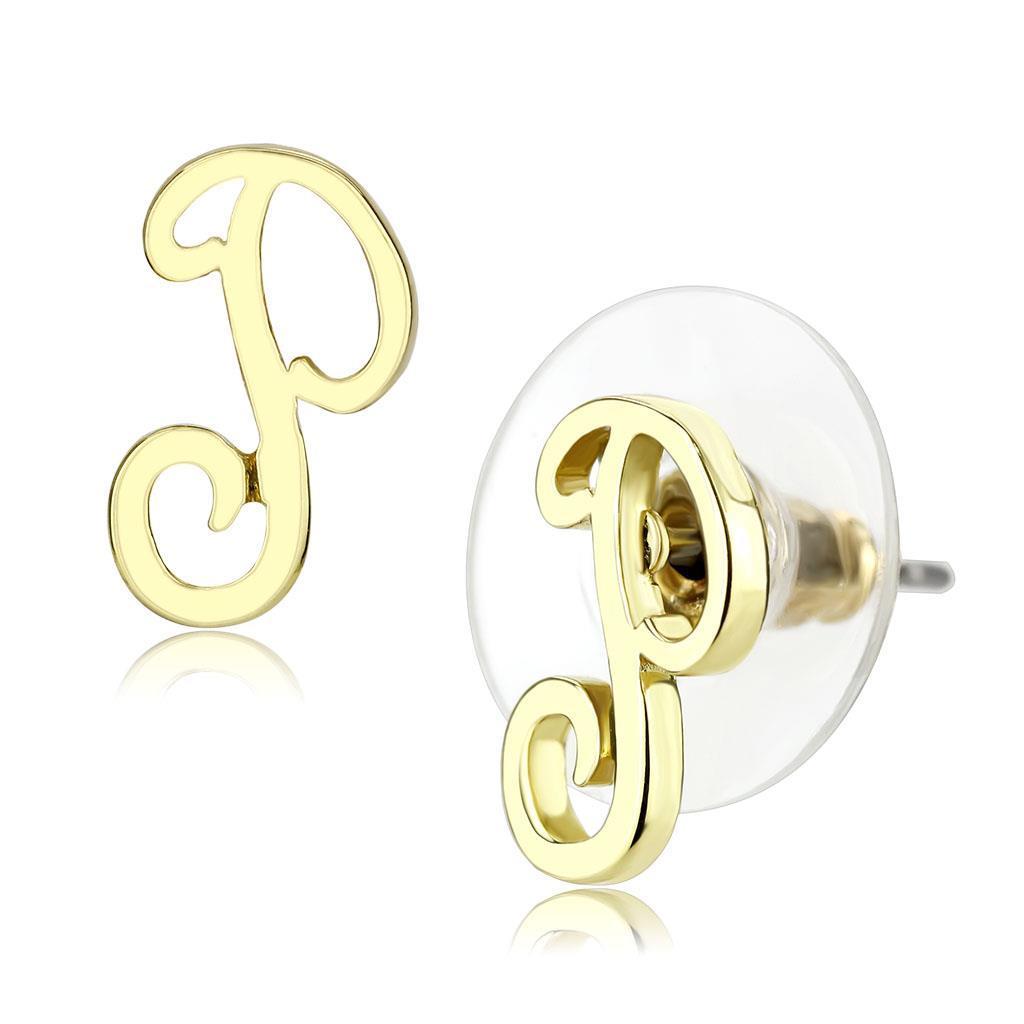 LO4671 Flash Gold Brass Earrings showcasing a minimalist design with a luxurious gold finish, perfect for any occasion.