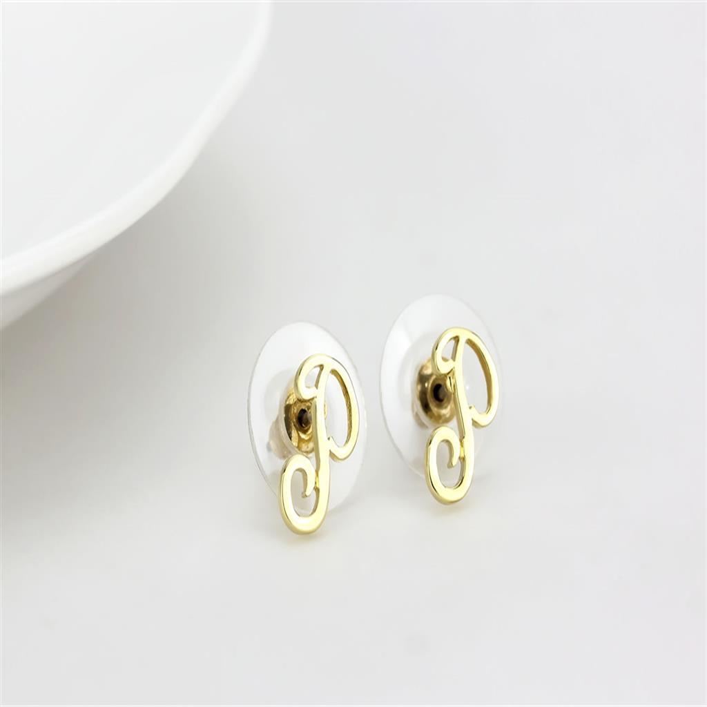 LO4671 Flash Gold Brass Earrings showcasing a minimalist design with a luxurious gold finish, perfect for any occasion.