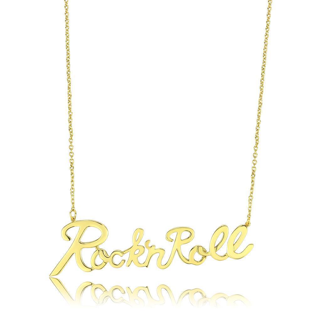 LO4689 Flash Gold Brass Necklace with a minimalist design, showcasing its elegant finish and lightweight structure.