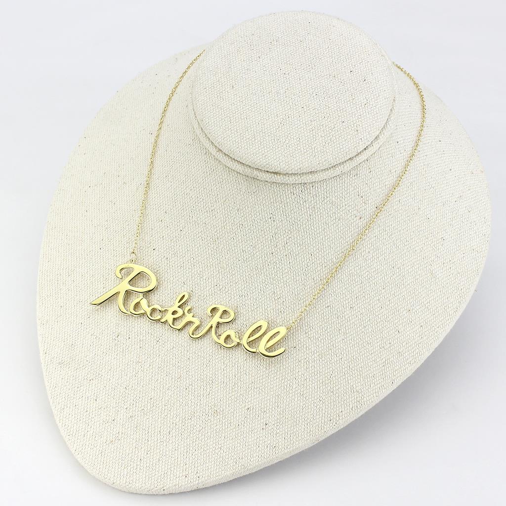 LO4689 Flash Gold Brass Necklace with a minimalist design, showcasing its elegant finish and lightweight structure.