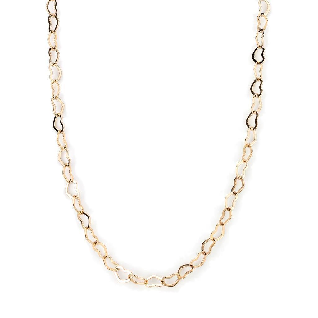 LO4695 Flash Rose Gold Brass Necklace, featuring a minimalist design with a luxurious finish, crafted from durable brass without any stones.