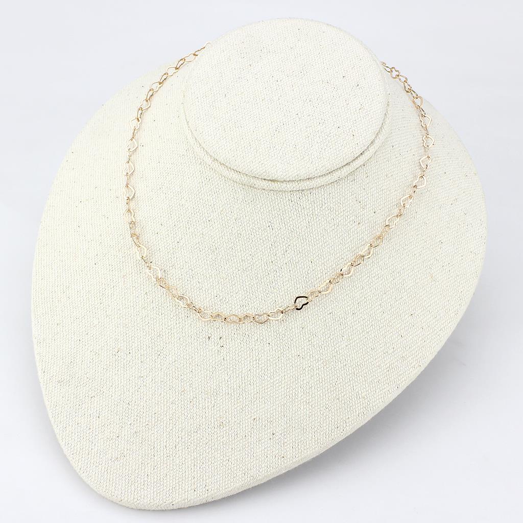 LO4695 Flash Rose Gold Brass Necklace, featuring a minimalist design with a luxurious finish, crafted from durable brass without any stones.