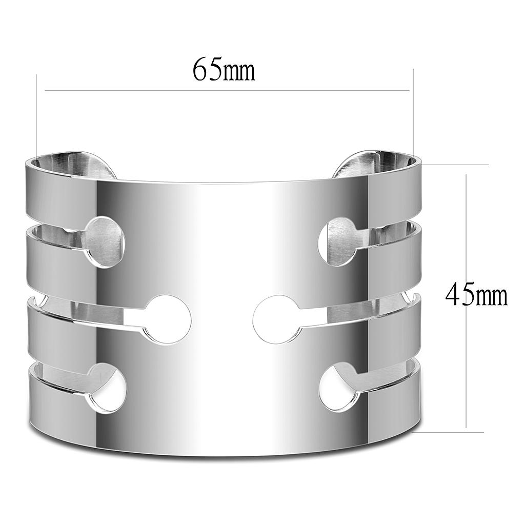 LO479 Stainless Steel Bangle with a sleek, minimalist design, showcasing its smooth surface and durable material.