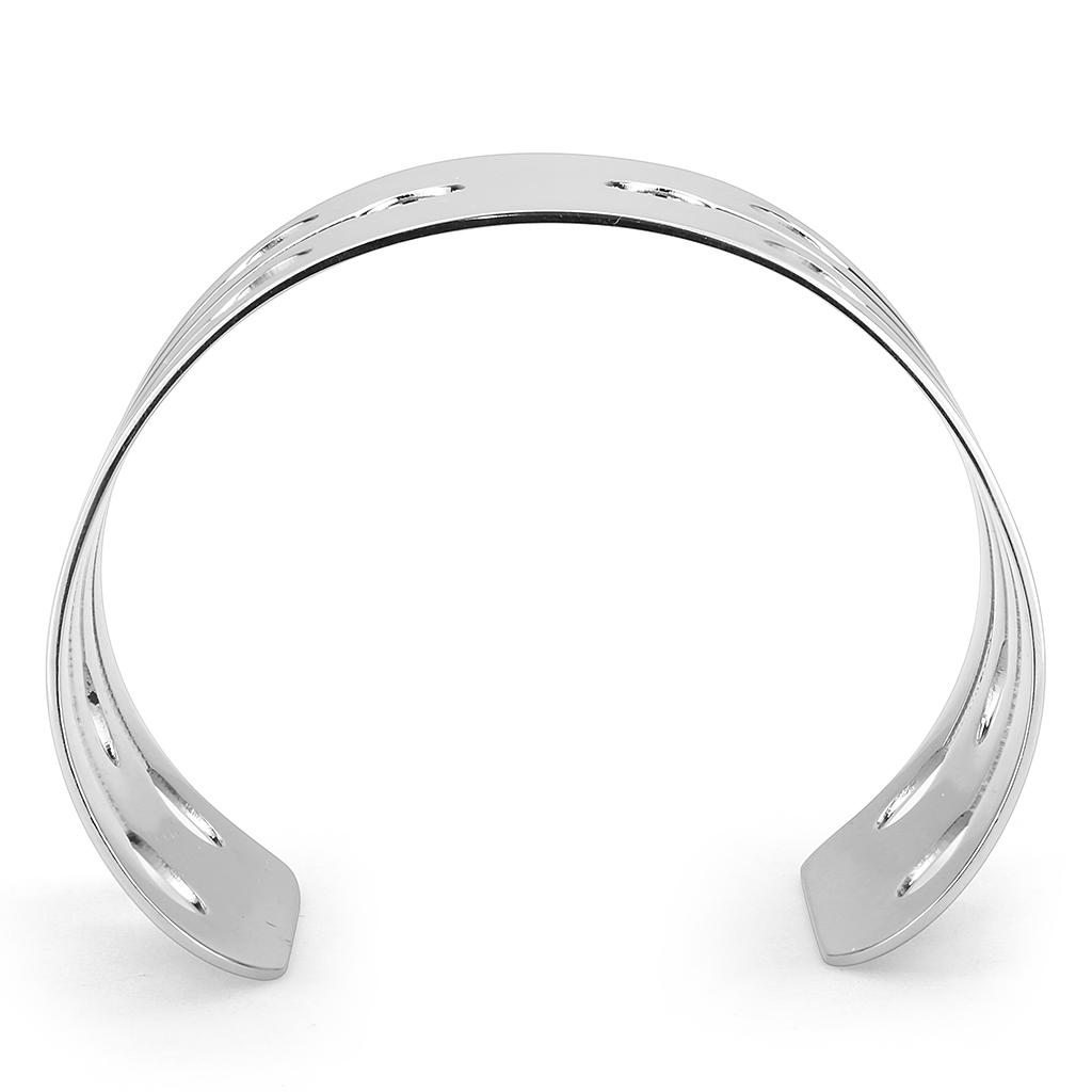 LO479 Stainless Steel Bangle with a sleek, minimalist design, showcasing its smooth surface and durable material.