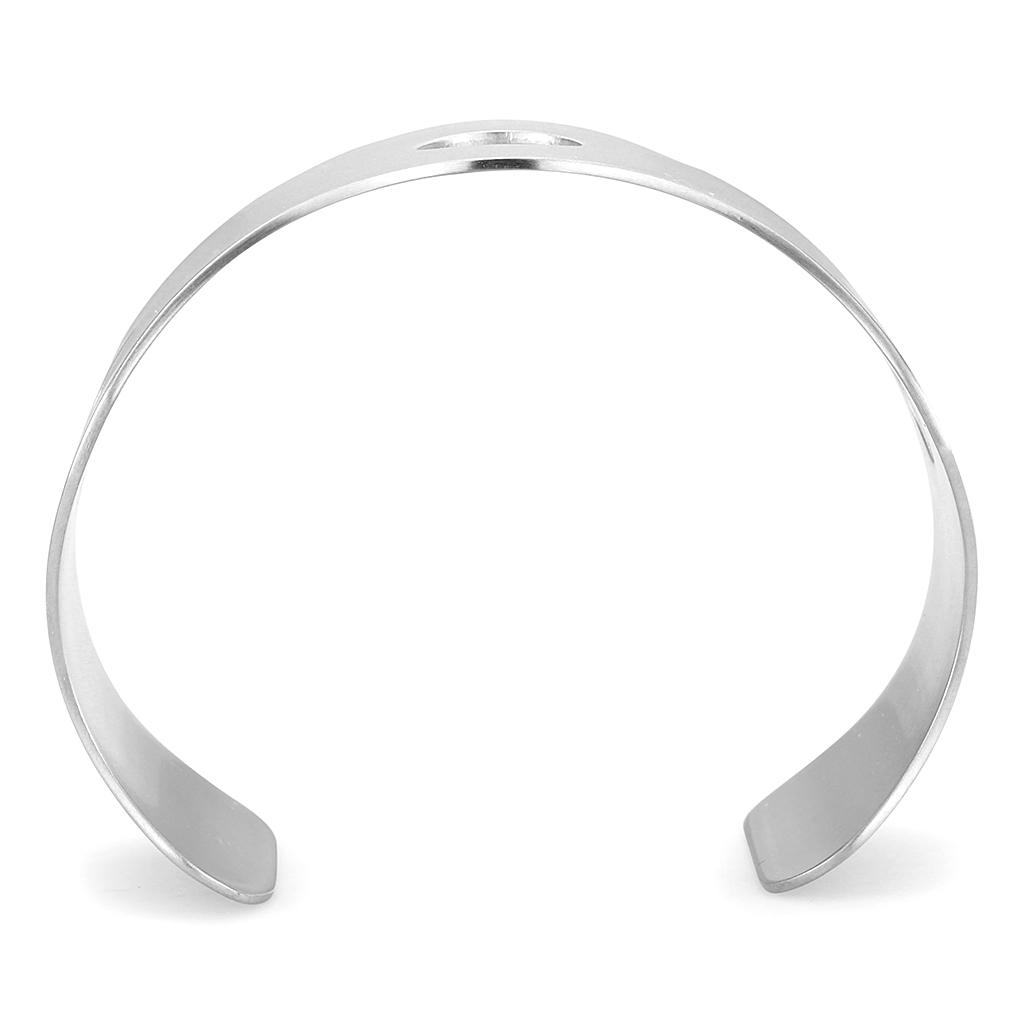 LO616 Stainless Steel Bangle, sleek and stone-free design, perfect for everyday wear.