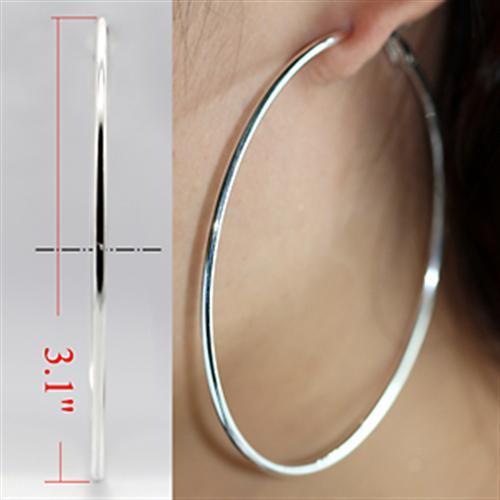 LO770 Silver Brass Earrings showcasing a minimalist design without stones, perfect for everyday elegance.