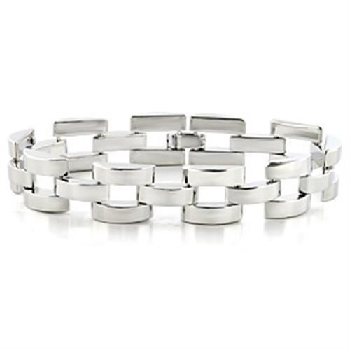 LO708 Imitation Rhodium Brass Bracelet with a sleek design, showcasing its polished finish and lightweight structure.