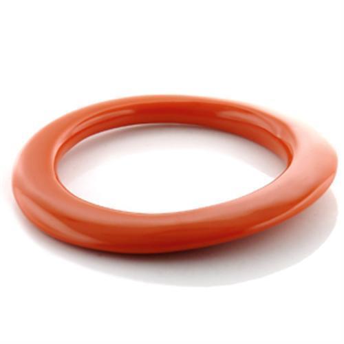 LO750 Plastic Bangle featuring a vibrant orange synthetic stone, showcasing a stylish and lightweight design.