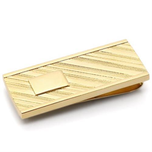 LO875 Gold Brass Money Clip, elegantly designed with a sleek finish, perfect for secure cash management.