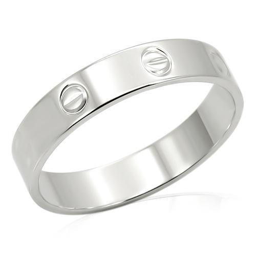 LO992 Imitation Rhodium Brass Ring showcasing its sleek design and shiny finish, perfect for minimalist jewelry lovers.